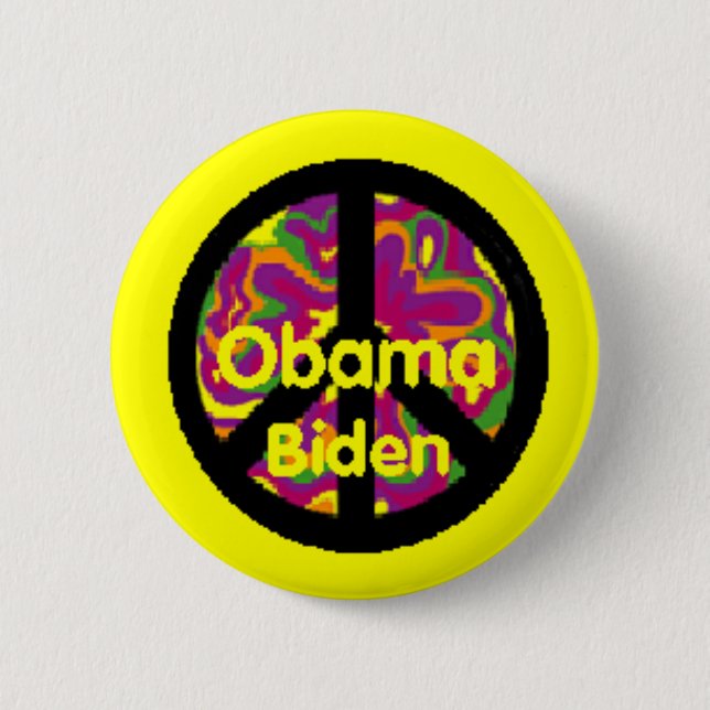 Botón de la paz de Obama Biden (Anverso)