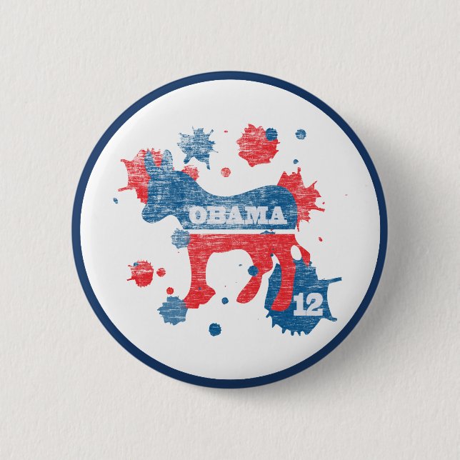 Botón de la pintura 2012 de Obama (Anverso)