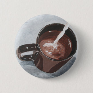 Botón de la pintura de la taza de café - plata y