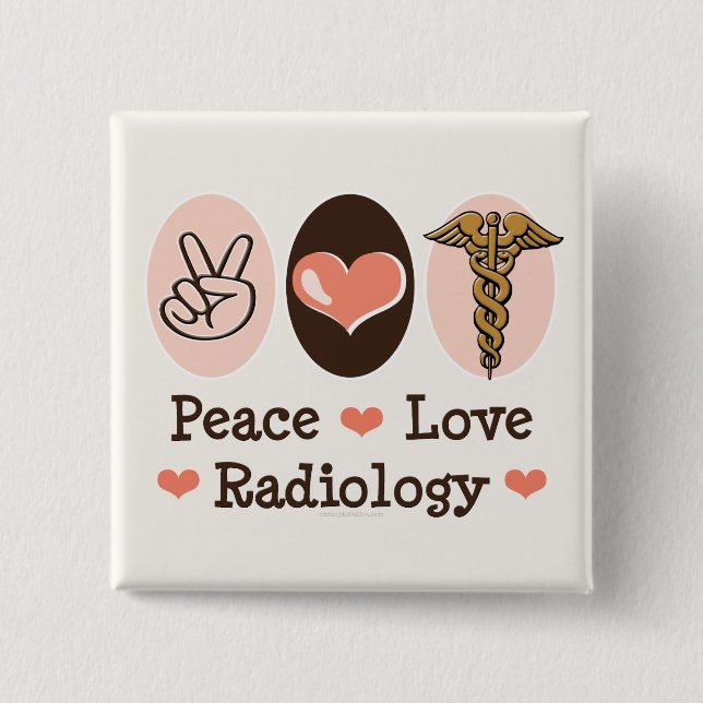 Botón de la radiología del amor de la paz (Anverso)