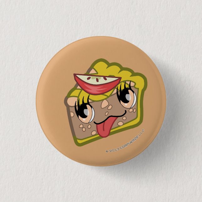 Botón de la rebanada de la empanada de Kawaii (Anverso)