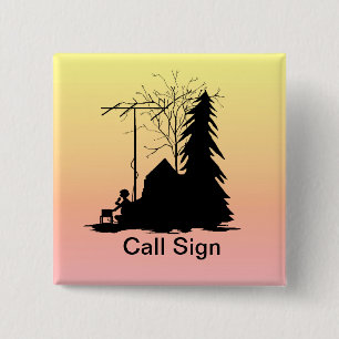 Botón de la salida del sol de la silueta del