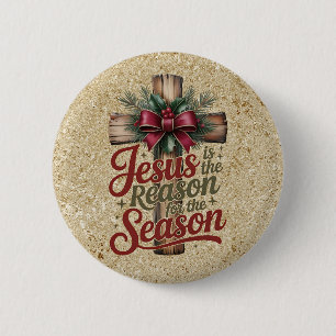 Botón de la temporada de razón de Jesús