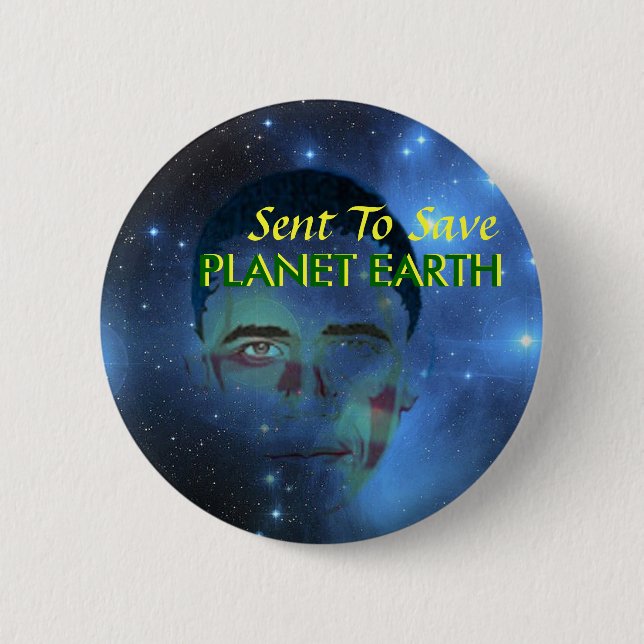 Botón de la tierra del planeta de Obama (Anverso)