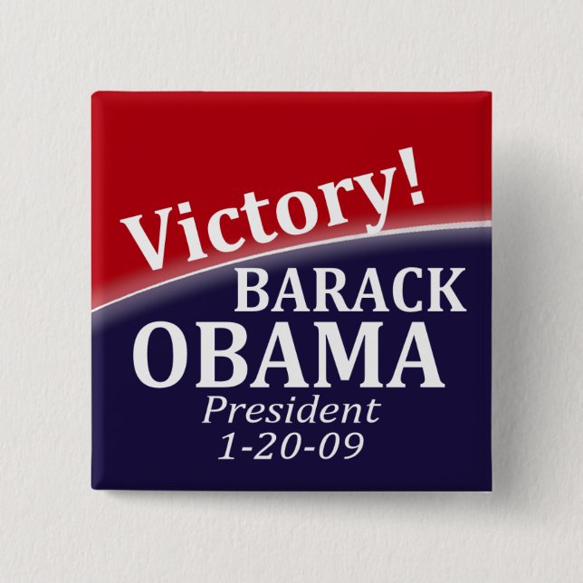 Botón de la victoria de Barack Obama (Anverso)