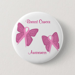 Botón de las cintas de la mariposa del cáncer de