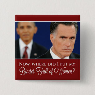 Botón de las mujeres de Mitt Romney "carpeta por