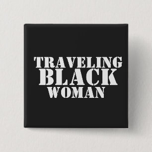 Botón de las mujeres negras que viaja