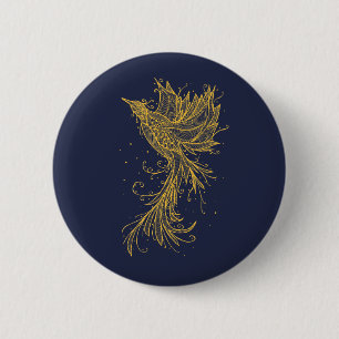 Botón de levantamiento de oro del azul de Phoenix