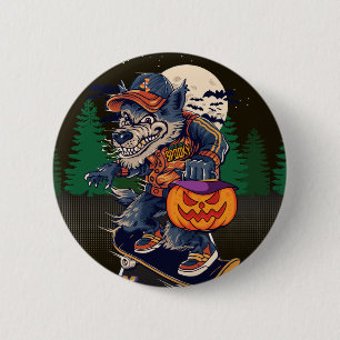 BOTÓN DE LOBO EN HALLOWEEN