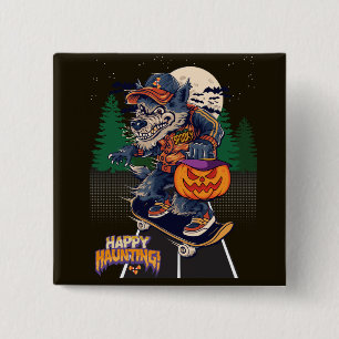 BOTÓN DE LOBO EN HALLOWEEN