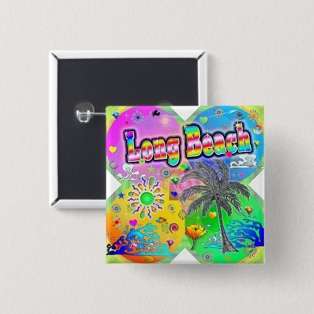 Botón de Long Beach Quadro Seasons (Anverso y reverso)