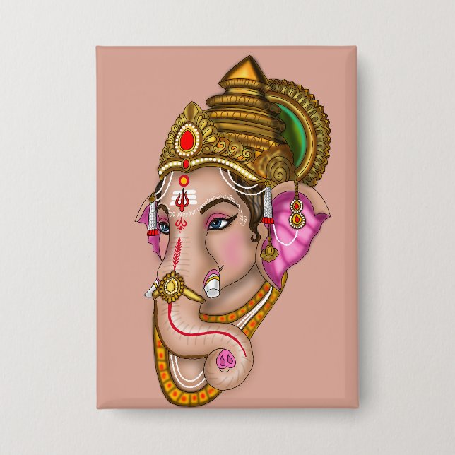Botón de Lord Ganesha (Anverso)