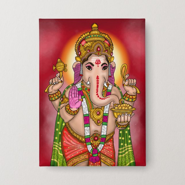 Botón de Lord Ganesha (Anverso)
