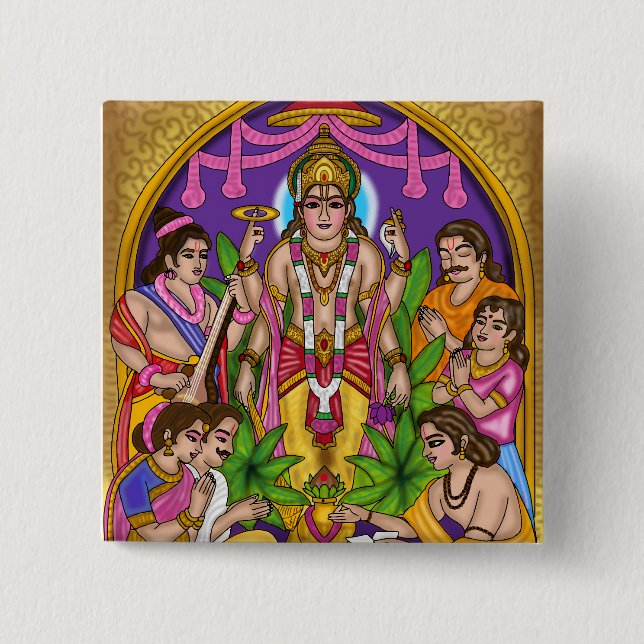 Botón de Lord Vishnu Satyanarayan (Anverso)