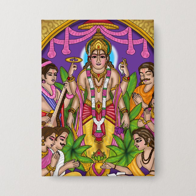 Botón de Lord Vishnu Satyanarayan (Anverso)