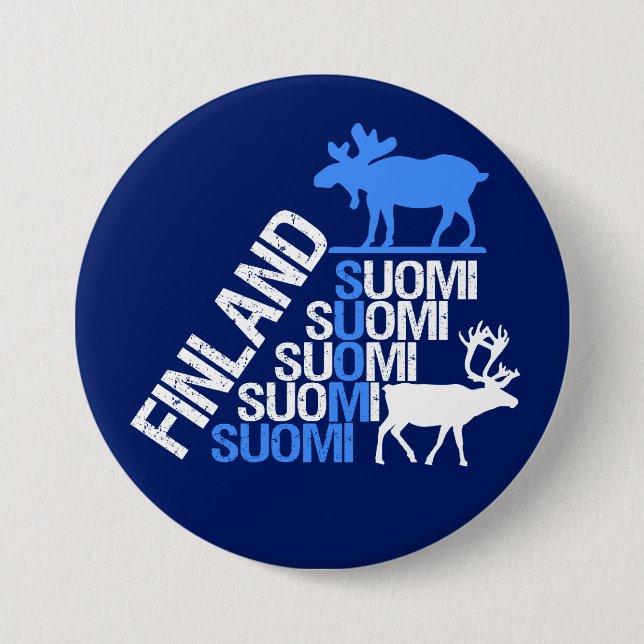 Botón de los alces y del reno de Finlandia (Anverso)