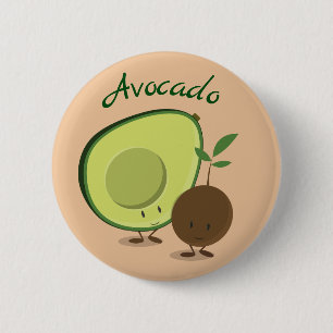 Botón de los caracteres el   del aguacate