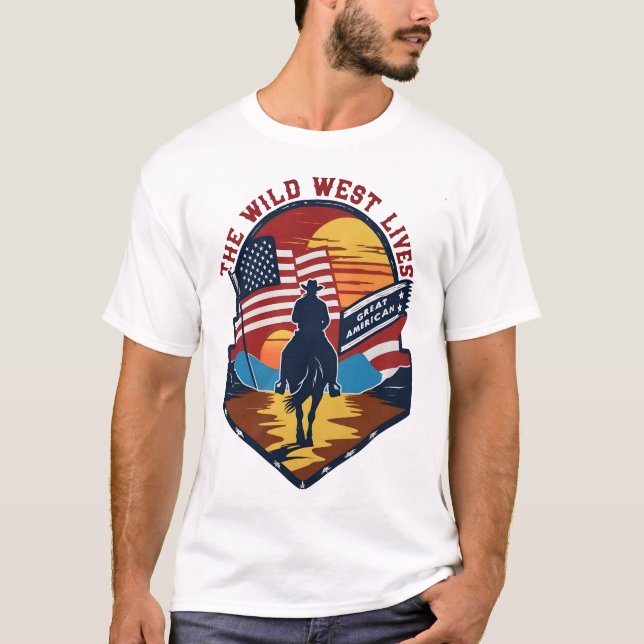 botón de los hombres arriba camisetas occidentales (Anverso)
