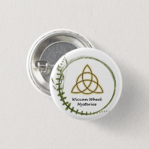 Botón de los misterios de la rueda de Wiccan