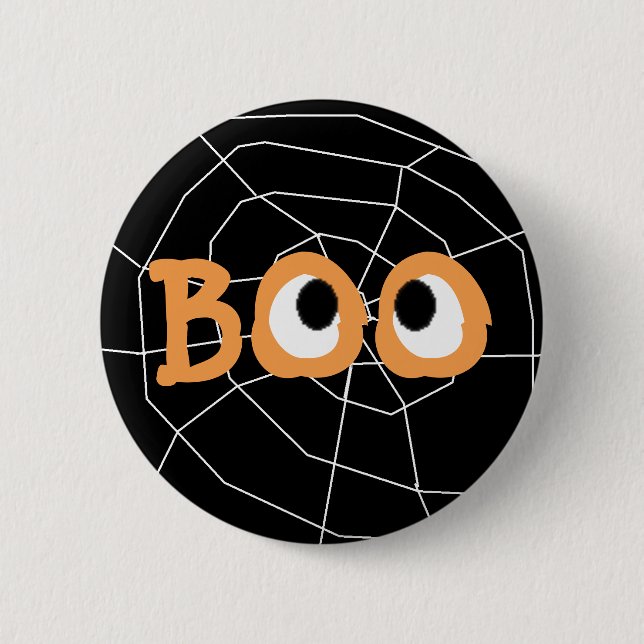 Botón de los ojos de boo de Halloween negro y nara (Anverso)
