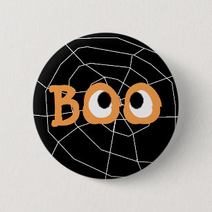 Botón de los ojos de boo de Halloween negro y nara