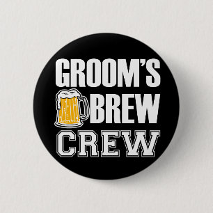 Botón de los padrinos de boda del equipo del Brew