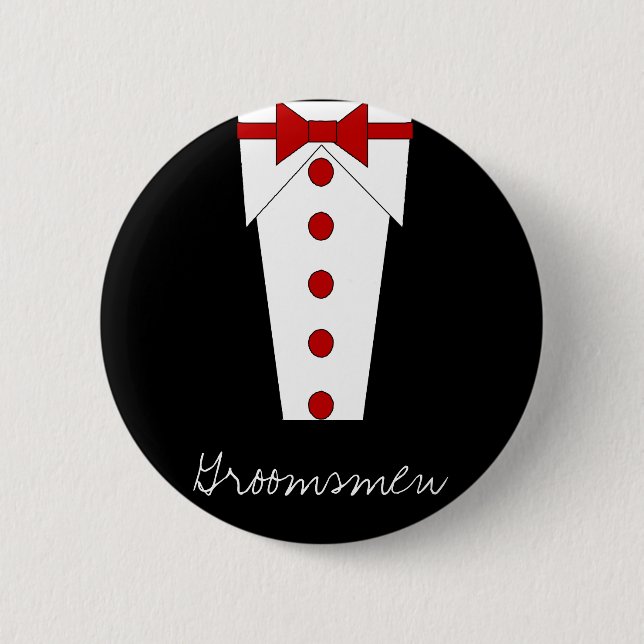 Botón de los padrinos de boda (rojo) (Anverso)