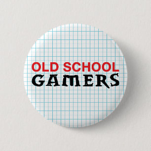 Botón de los videojugadores de la escuela vieja