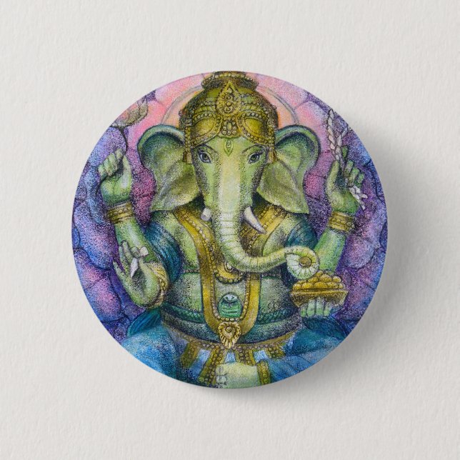 Botón de Lotus Ganesha (Anverso)
