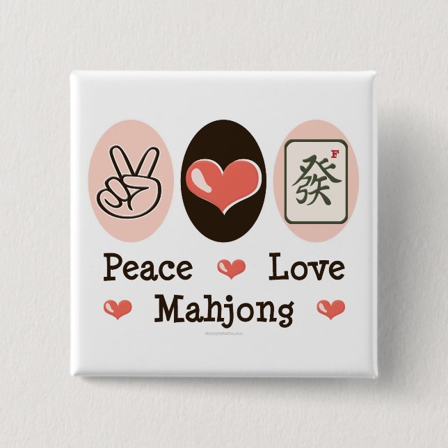 Botón de Mahjong de amor por la paz (Anverso)