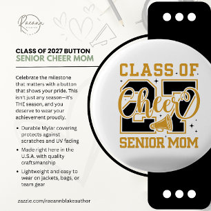Botón de Mamá de Porristas Senior de la Clase de 2