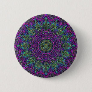 Botón de Mandala para abstracción púrpura de flore