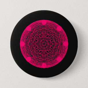 Botón de Mandala web Neon personalizado - Rosa en 