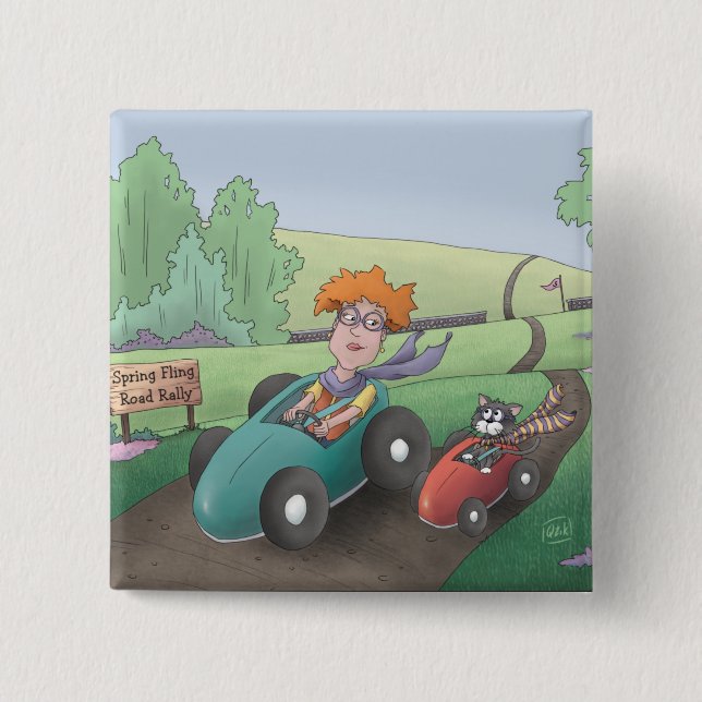 botón de manifestación de Cat Lady Road (Anverso)