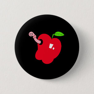 Botón de Manzana con Gusano 