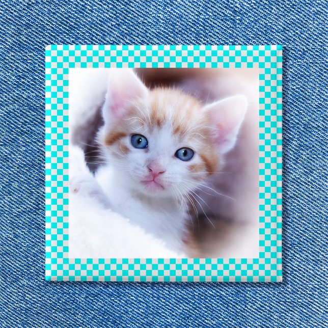 Botón de marco de foto a cuadros (Checkerboard Photo Frame Button)