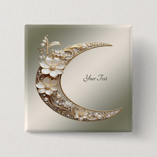 Botón de Marco de Luna Creciente Decorativo (Anverso)