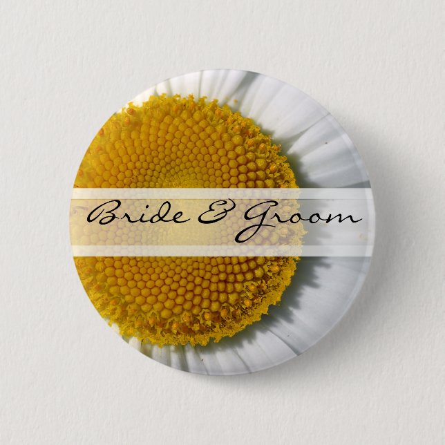 botón de margarita de novia y de Groom (Anverso)