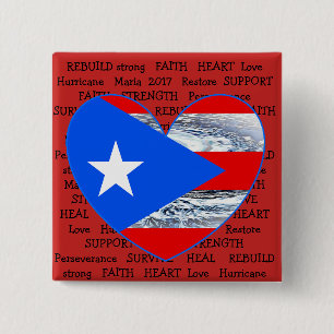 Botón de Maria 2017 del huracán de la bandera de