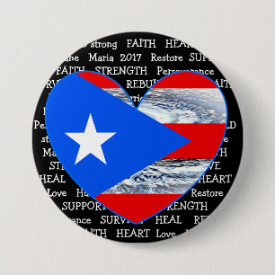 Botón de Maria 2017 del huracán de la bandera de