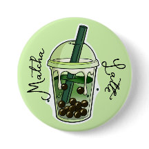 Botón de matcha latte