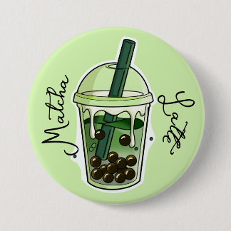 Botón de matcha latte