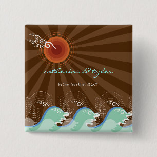 botón de matrimonio de playa tropical de Guay Wave