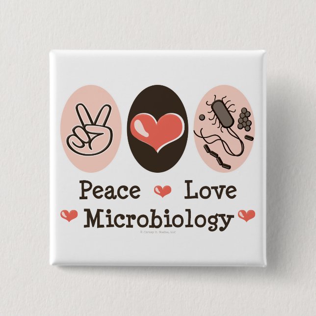 botón de microbiología de amor por la paz (Anverso)