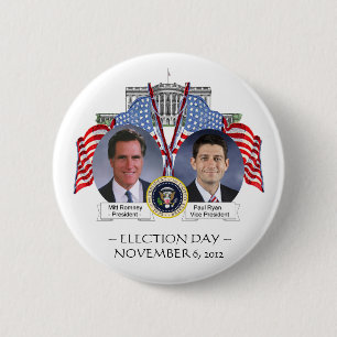 BOTÓN de Mitt Romney Paul Ryan del DÍA de ELECCI