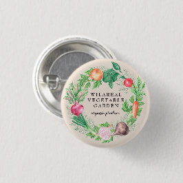 botón de monograma de granja orgánica de huertos