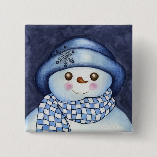 Botón de muñeco de nieve escamoso