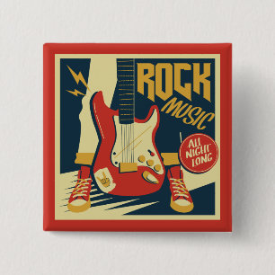 Botón de música de rock retro