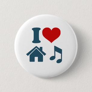 botón de música Love House (blanco)